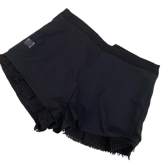 English factory high waisted black pleated front short fringe trim size small - Picture 4 of 7